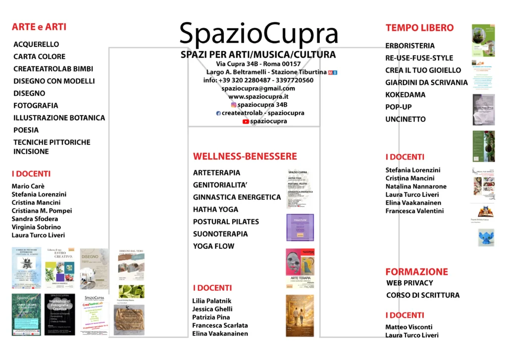 CORSI E WORKSHOP DA SETTEMBRE 2026 A GIUGNO 2027