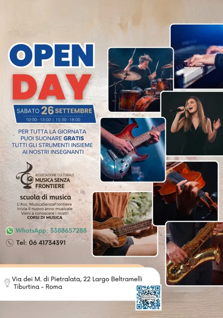 OPEN DAY MUSICA SENZA FRONTIERE IN COLLABORAZIONE CON SPAZIOCUPRA